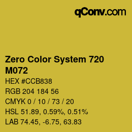 Code couleur: Zero Color System 720 - M072 | qconv.com