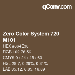 Color code: Zero Color System 720 - M101 | qconv.com