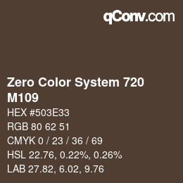 Code couleur: Zero Color System 720 - M109 | qconv.com