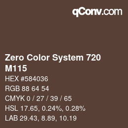 Color code: Zero Color System 720 - M115 | qconv.com