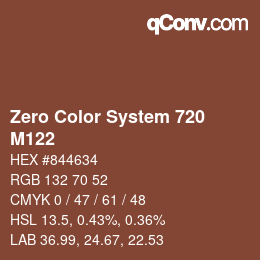 Code couleur: Zero Color System 720 - M122 | qconv.com