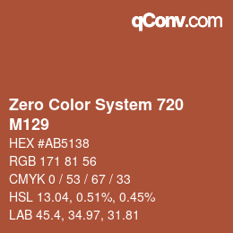 カラーコード: Zero Color System 720 - M129 | qconv.com