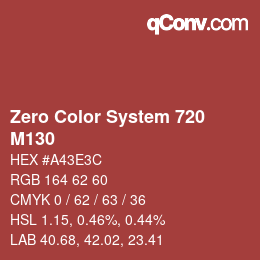 Color code: Zero Color System 720 - M130 | qconv.com