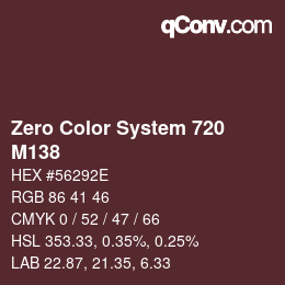 Farbcode: Zero Color System 720 - M138 | qconv.com