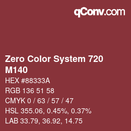 カラーコード: Zero Color System 720 - M140 | qconv.com