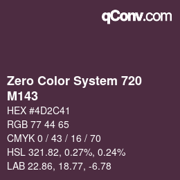 カラーコード: Zero Color System 720 - M143 | qconv.com