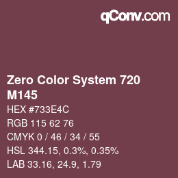 Código de color: Zero Color System 720 - M145 | qconv.com