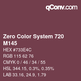 カラーコード: Zero Color System 720 - M145 | qconv.com