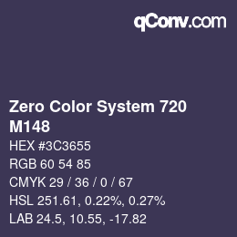 カラーコード: Zero Color System 720 - M148 | qconv.com