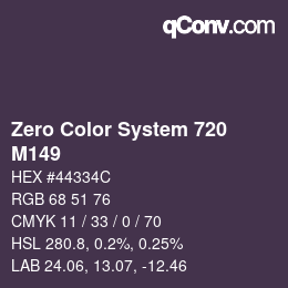 Color code: Zero Color System 720 - M149 | qconv.com