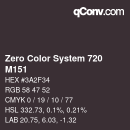 カラーコード: Zero Color System 720 - M151 | qconv.com