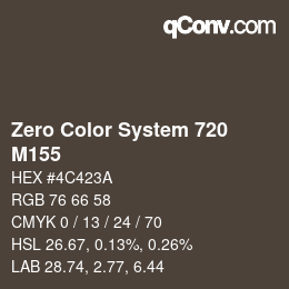 Code couleur: Zero Color System 720 - M155 | qconv.com