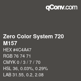 カラーコード: Zero Color System 720 - M157 | qconv.com