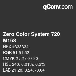 Farbcode: Zero Color System 720 - M168 | qconv.com
