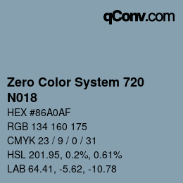 Código de color: Zero Color System 720 - N018 | qconv.com