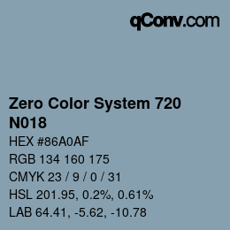 カラーコード: Zero Color System 720 - N018 | qconv.com