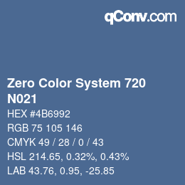 Código de color: Zero Color System 720 - N021 | qconv.com