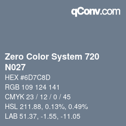 Farbcode: Zero Color System 720 - N027 | qconv.com