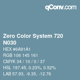 カラーコード: Zero Color System 720 - N030 | qconv.com