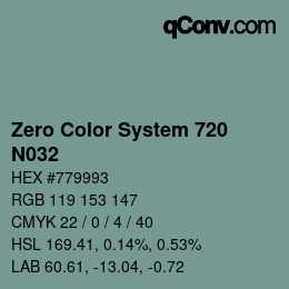 Code couleur: Zero Color System 720 - N032 | qconv.com