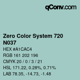 カラーコード: Zero Color System 720 - N037 | qconv.com