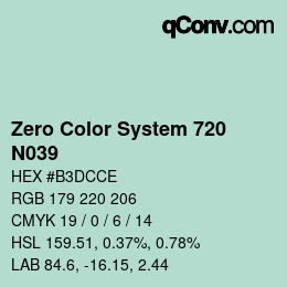 Color code: Zero Color System 720 - N039 | qconv.com