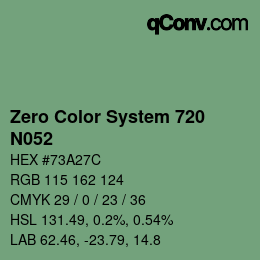 Código de color: Zero Color System 720 - N052 | qconv.com