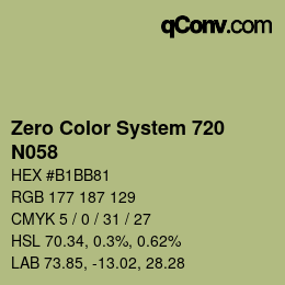 Código de color: Zero Color System 720 - N058 | qconv.com
