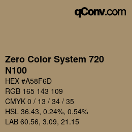 Code couleur: Zero Color System 720 - N100 | qconv.com