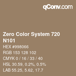 Color code: Zero Color System 720 - N101 | qconv.com