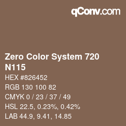 Código de color: Zero Color System 720 - N115 | qconv.com