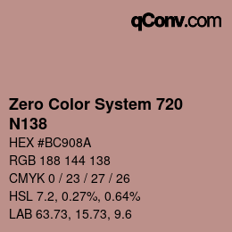 Color code: Zero Color System 720 - N138 | qconv.com