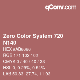 Color code: Zero Color System 720 - N140 | qconv.com