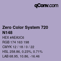 Code couleur: Zero Color System 720 - N148 | qconv.com