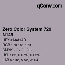 Código de color: Zero Color System 720 - N149 | qconv.com