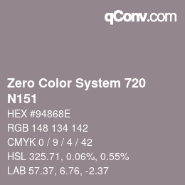 Farbcode: Zero Color System 720 - N151 | qconv.com