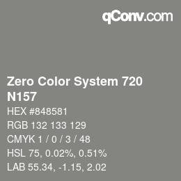 Code couleur: Zero Color System 720 - N157 | qconv.com