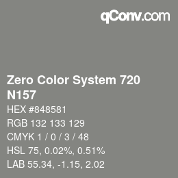 カラーコード: Zero Color System 720 - N157 | qconv.com