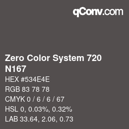 Code couleur: Zero Color System 720 - N167 | qconv.com