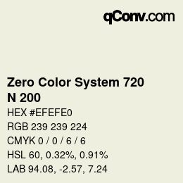 Code couleur: Zero Color System 720 - N 200 | qconv.com
