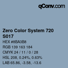 Farbcode: Zero Color System 720 - S017 | qconv.com