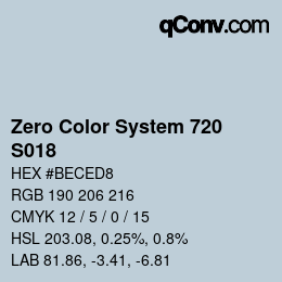 Código de color: Zero Color System 720 - S018 | qconv.com