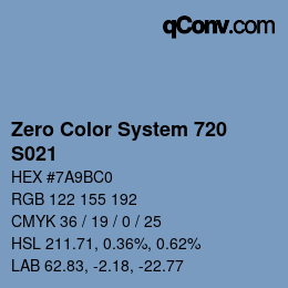 Farbcode: Zero Color System 720 - S021 | qconv.com