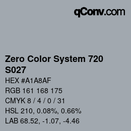 Farbcode: Zero Color System 720 - S027 | qconv.com