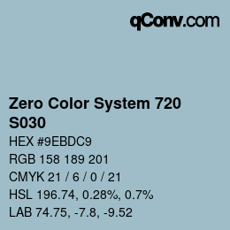 カラーコード: Zero Color System 720 - S030 | qconv.com