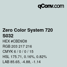 Farbcode: Zero Color System 720 - S032 | qconv.com