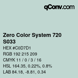 Código de color: Zero Color System 720 - S033 | qconv.com