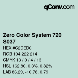 Color code: Zero Color System 720 - S037 | qconv.com