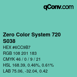 Color code: Zero Color System 720 - S038 | qconv.com