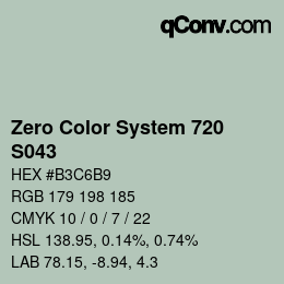 カラーコード: Zero Color System 720 - S043 | qconv.com